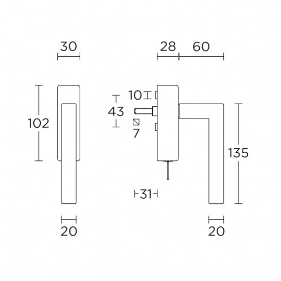 Basics BSQ1-DKLOCK ablakkilincs