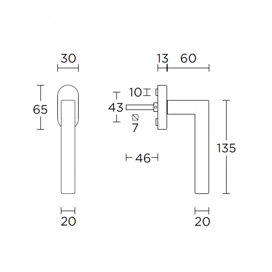 Basics BSQ1-DK-O ablakkilincs