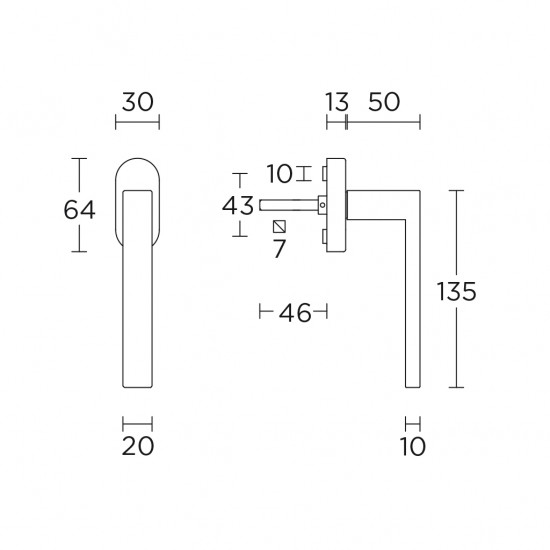 Basics BSQ2-DK-O ablakkilincs