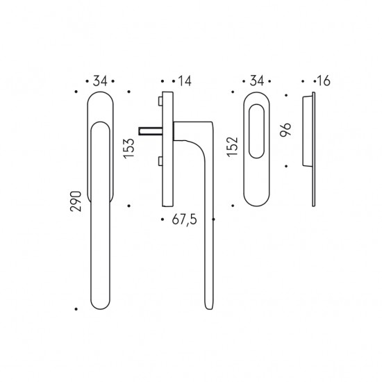 Mood One emelő-toló ajtókilincs szett