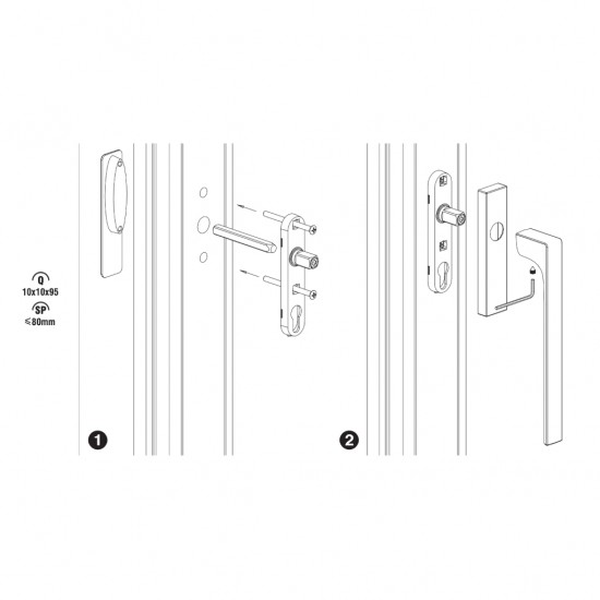 Mood One emelő-toló ajtókilincs szett