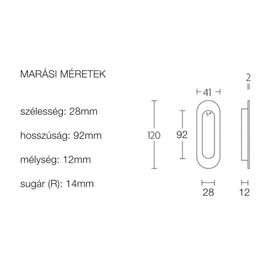 Basics LB41 süllyesztett fogantyú