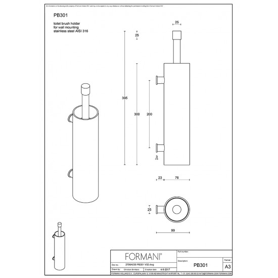 ONE by Piet Boon PB301 fali WC-kefe