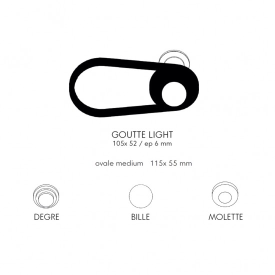 Goutte Light Door Handle + Ovale Medium Backplate