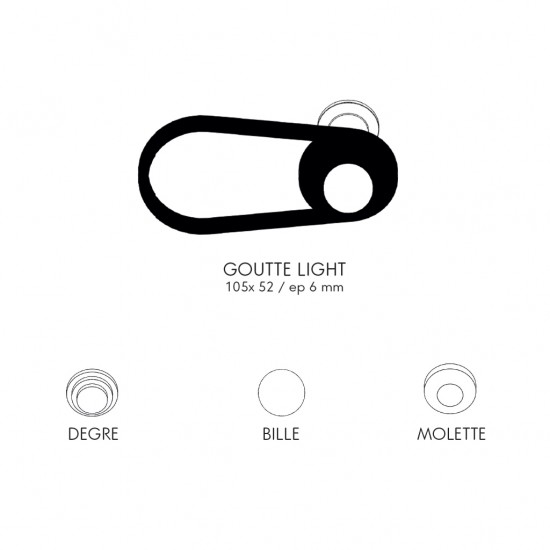 Goutte Light Door Handle + Ovale Small Backplate