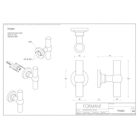 Ferrovia FV22V FIX ajtógomb