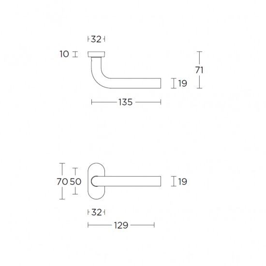 Basics LB3-19B32 oválrozettás kilincs