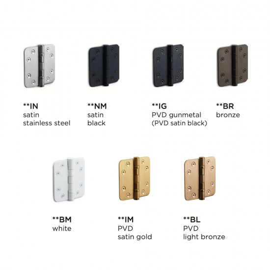 Basics csapágyas ajtózsanér (89x89 kerekített)